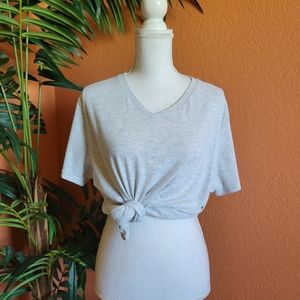 3/$25 Cactus New York V Neck Tee Shirt Heather Gray Large Unisex Soft Cotton
